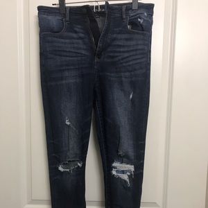 AE Dark Ripped Skinny Jeans Size 10 Short